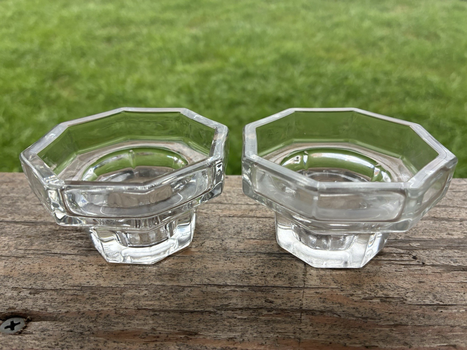 Vtg Pr. Octime Octagonal Taper Candleholders—Free Ship