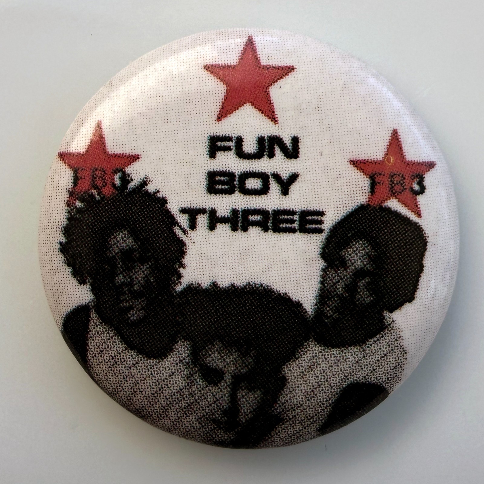 RARE Vintage 1982 FUN BOY THREE 3  button FB3 pin TERRY HALL The Specials badge