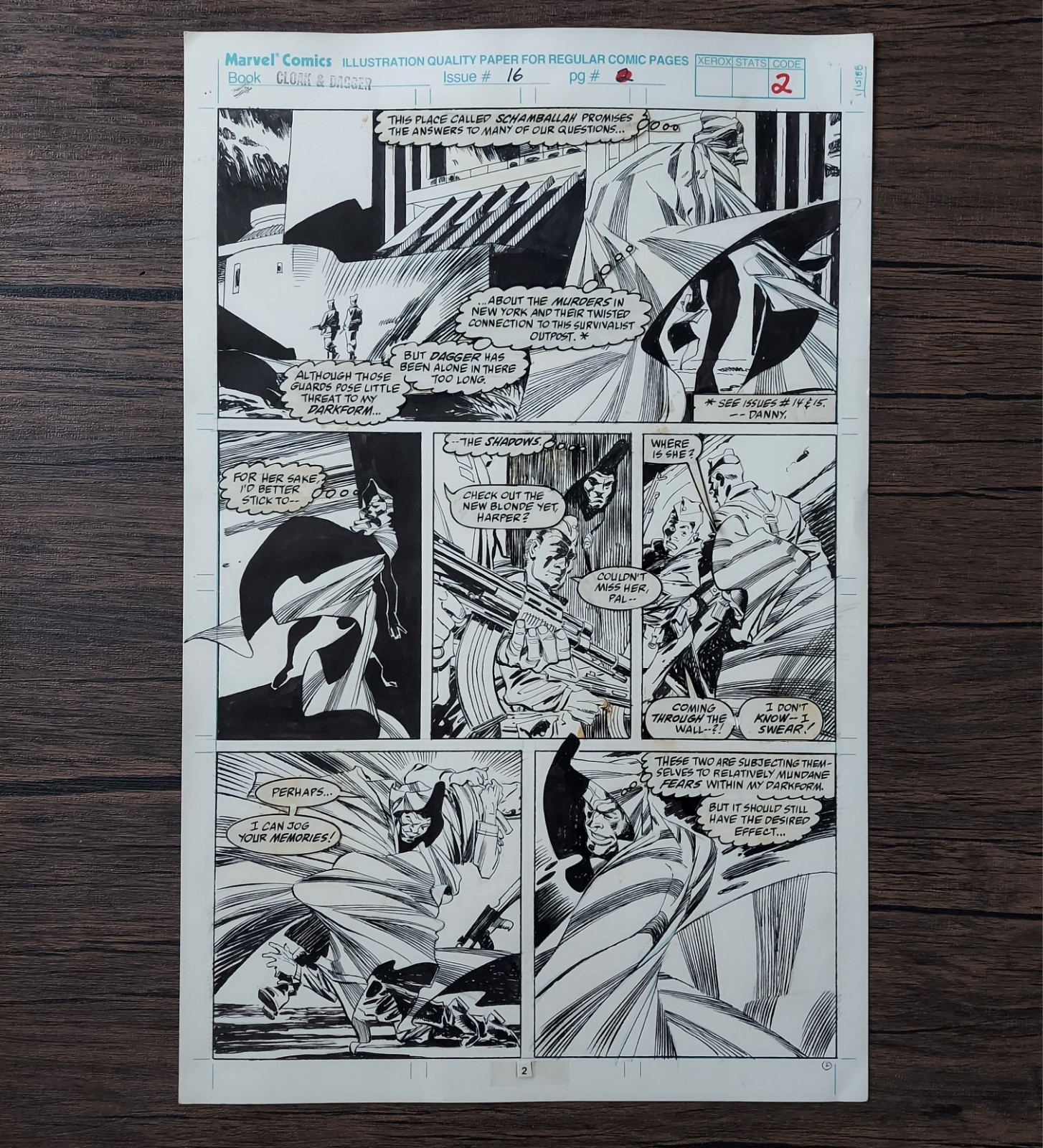 Cloak and Dagger Issue #16, page 2 - 1991 original comic art by Rick Leonardi Cloak and Dagger Issue #16, page 2 - 1991 original comic art by Rick Leonardi