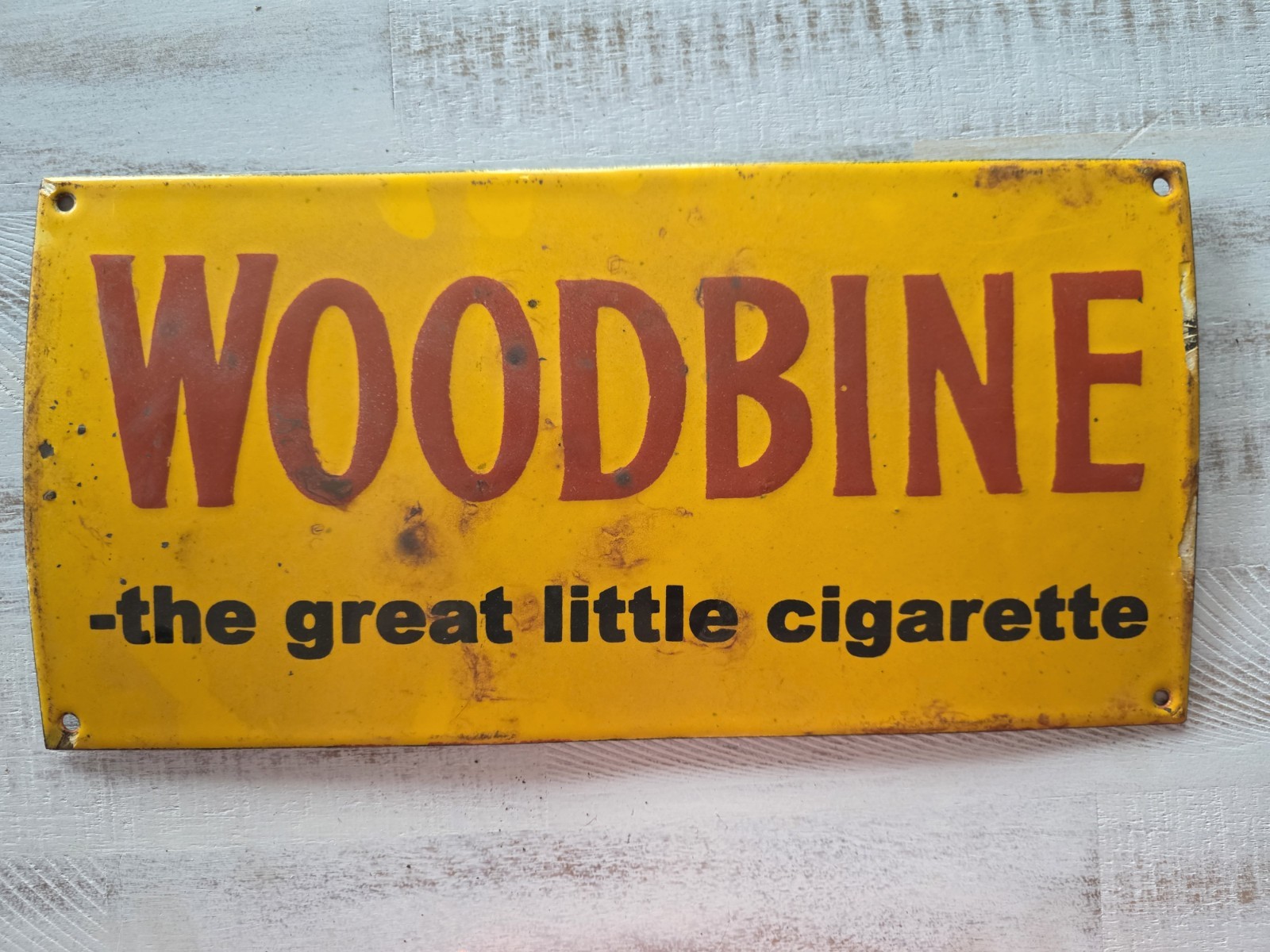 VINTAGE WOODBINE CIGARETTE PORCELAIN SIGN  THE GREAT LITTLE CIGARETTE 16\