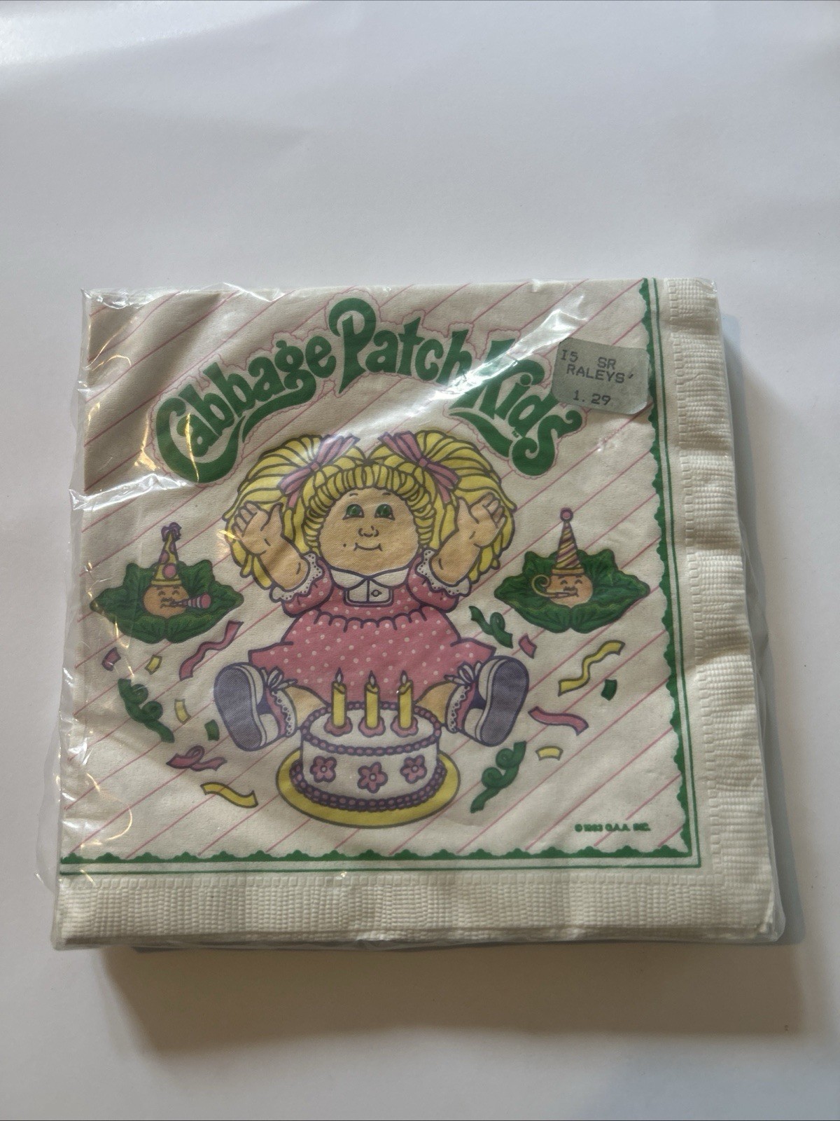 Vintage NOS Cabbage Patch Kids Napkin Set 1983 Birthday party 16 Count