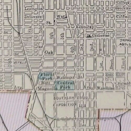 Vintage 1891 LOUISVILLE KENTUCKY Map 14\