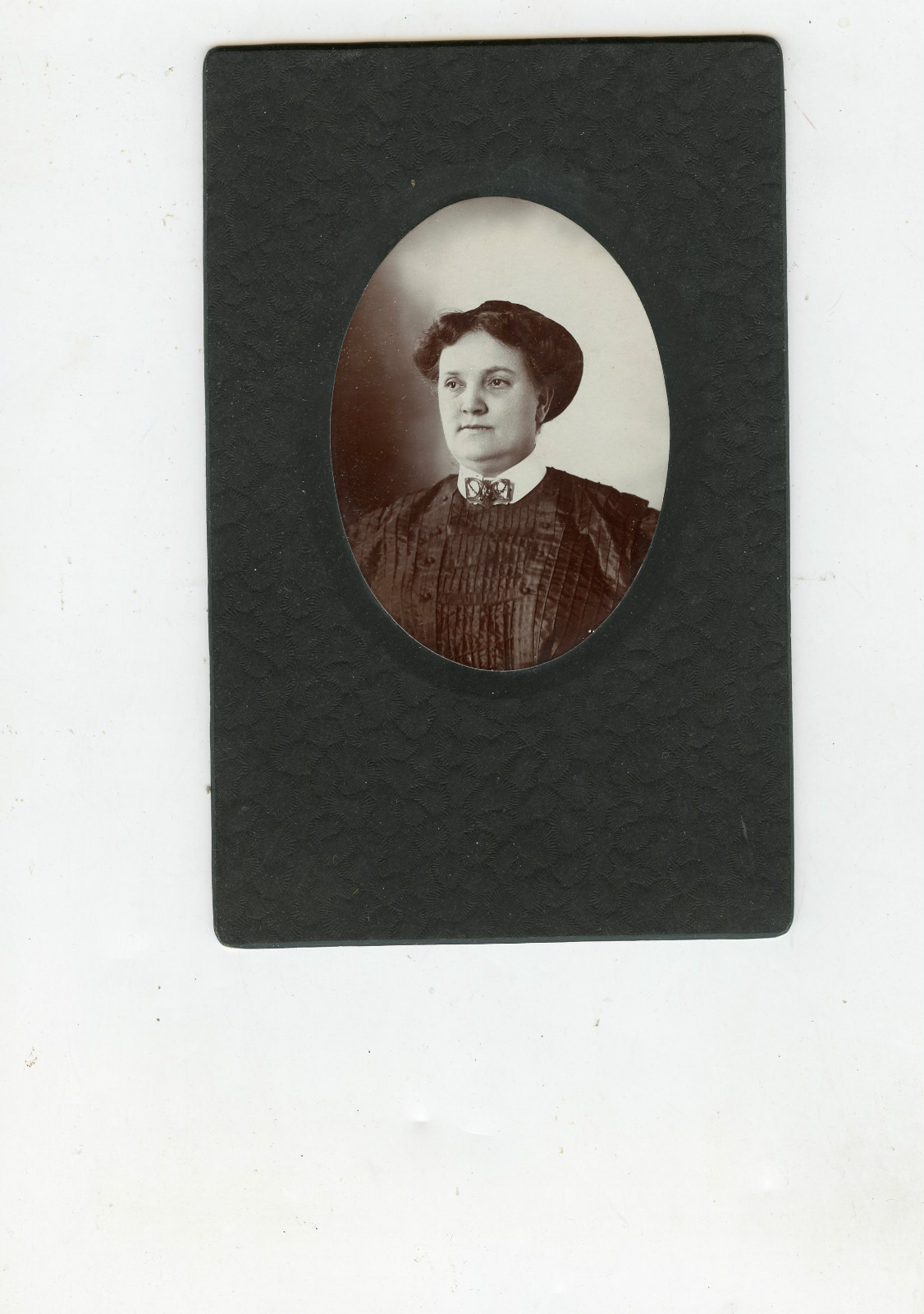 Antique Matted Photo - Lady - With Large Pin at Neckline - Nice Condition Antique Matted Photo - Lady - With Large Pin at Neckline - Nice Condition