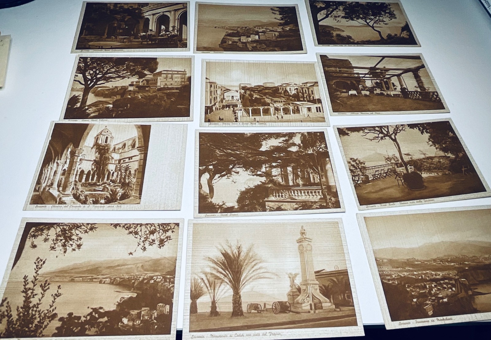 1920s 12 Sorrento Italy Postcards G Di Maio Piazza Tasso Sepia Pre WWII Set