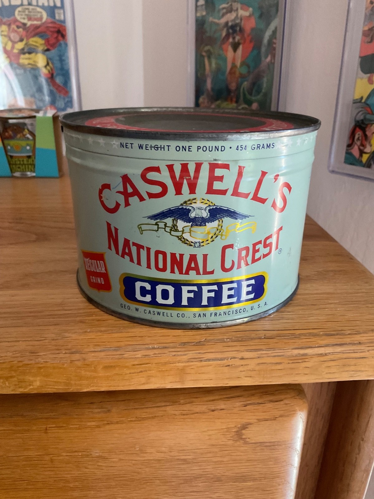 Caswell's National Crest Coffee Tin Never Opened 1960’s
