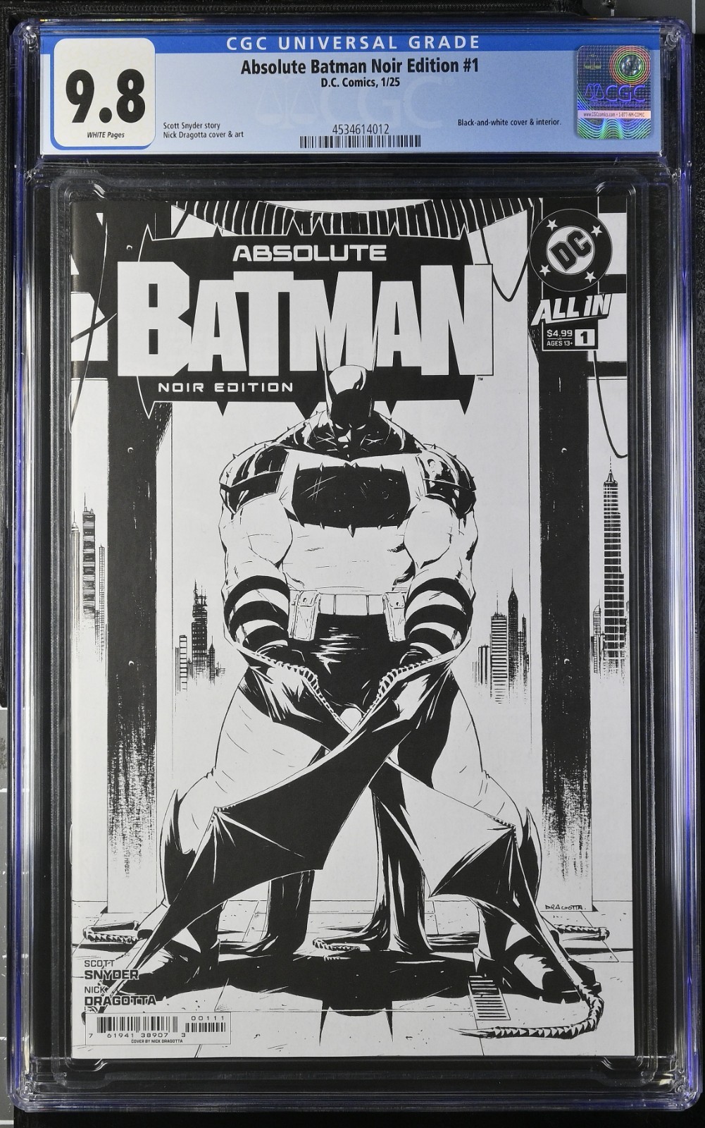Absolute Batman Noir Edition #1 CGC 9.8 (2025) Dragotta Black & White