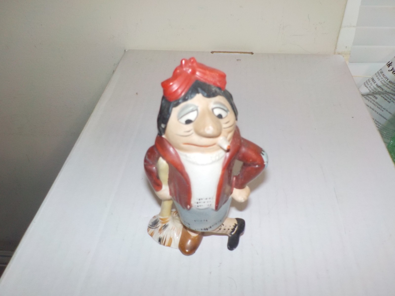 Vintage 1960s Kreiss Psycho Ceramics Cleaning Lady Smoking Cigarette