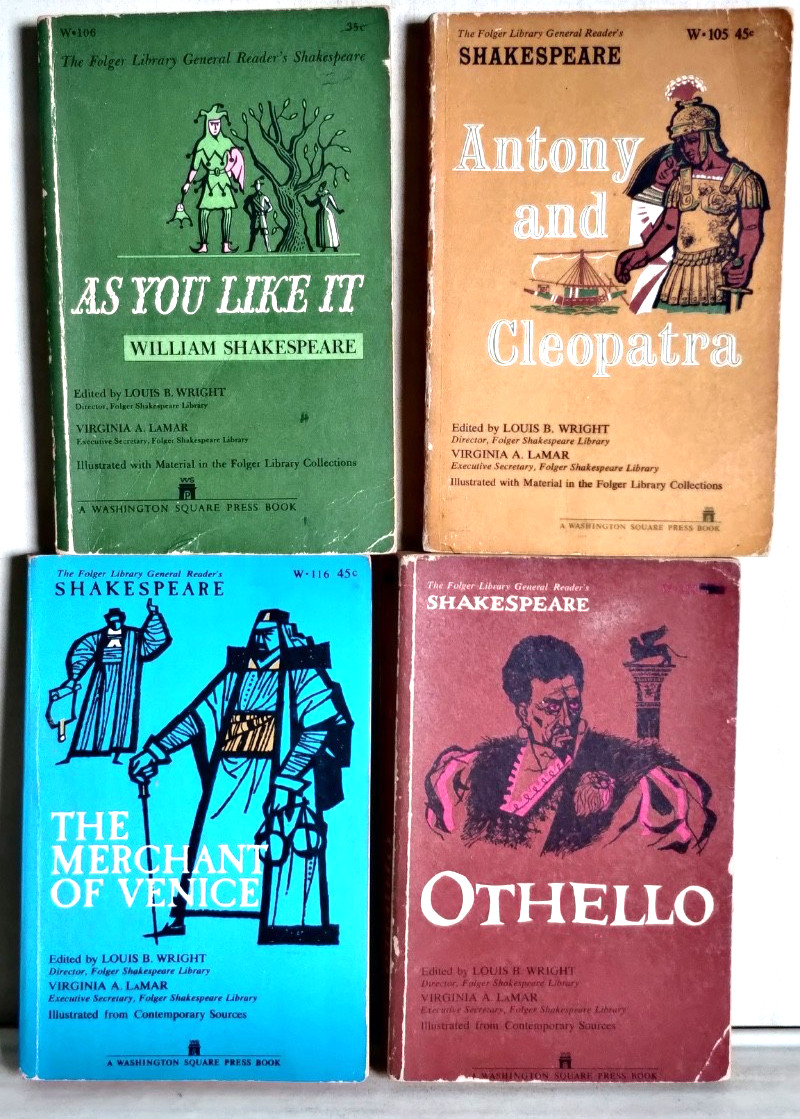 Lot of 4 Vintage Shakespeare Plays Washington Square Press   1950s-60s X8