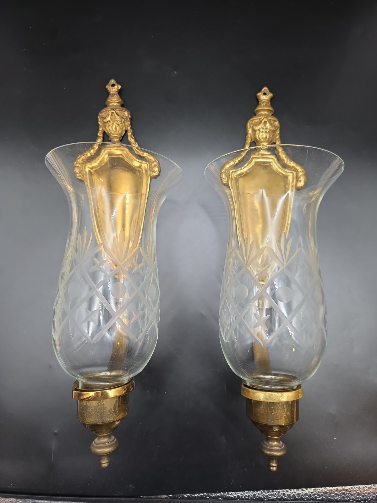 Virginia Metalcrafters Colonial Williamsburg  Brass Candle Sconce Pair Vintage