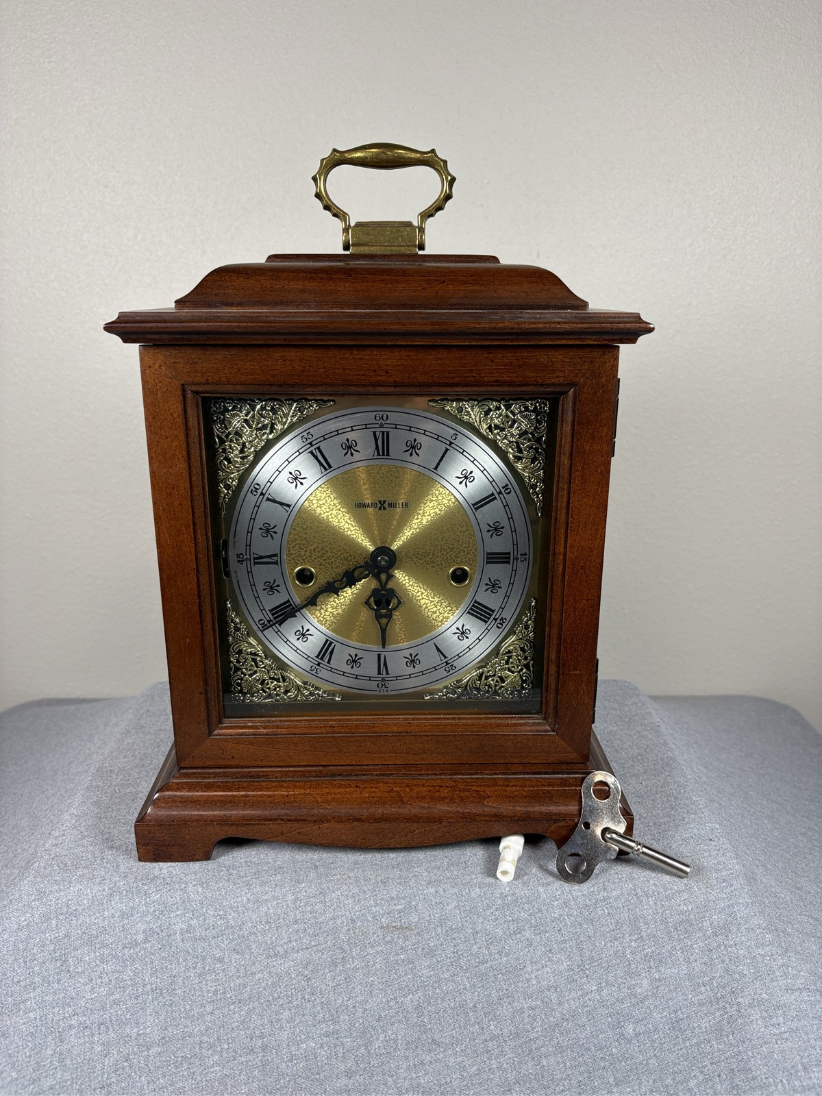 Howard Miller 612-437 Bracket Mantel Clock Westminster Chime Wood Key Wind
