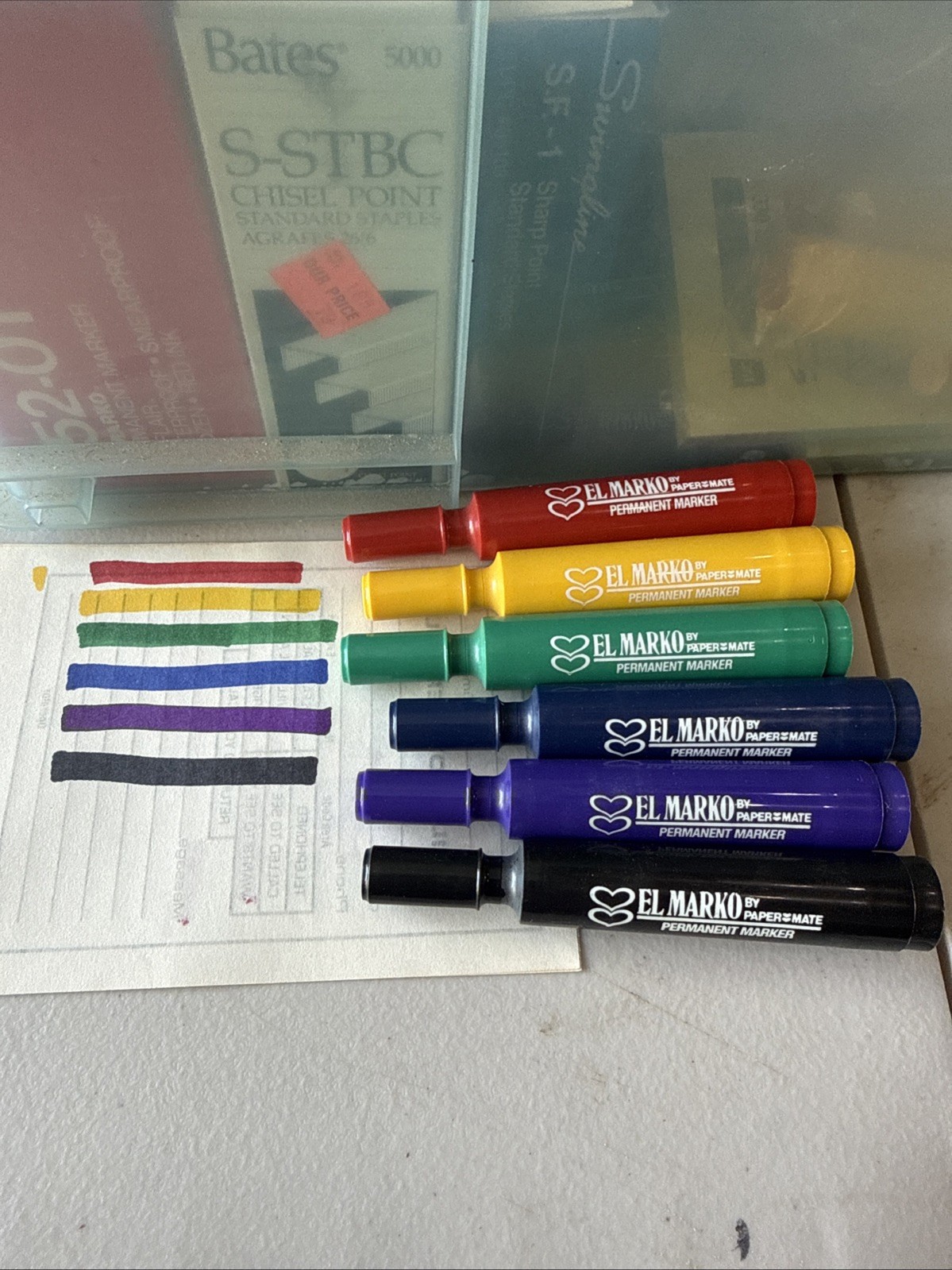 Vintage 1989 Paper Mate El Marko Permanent Markers Lot of 6 New Open Box