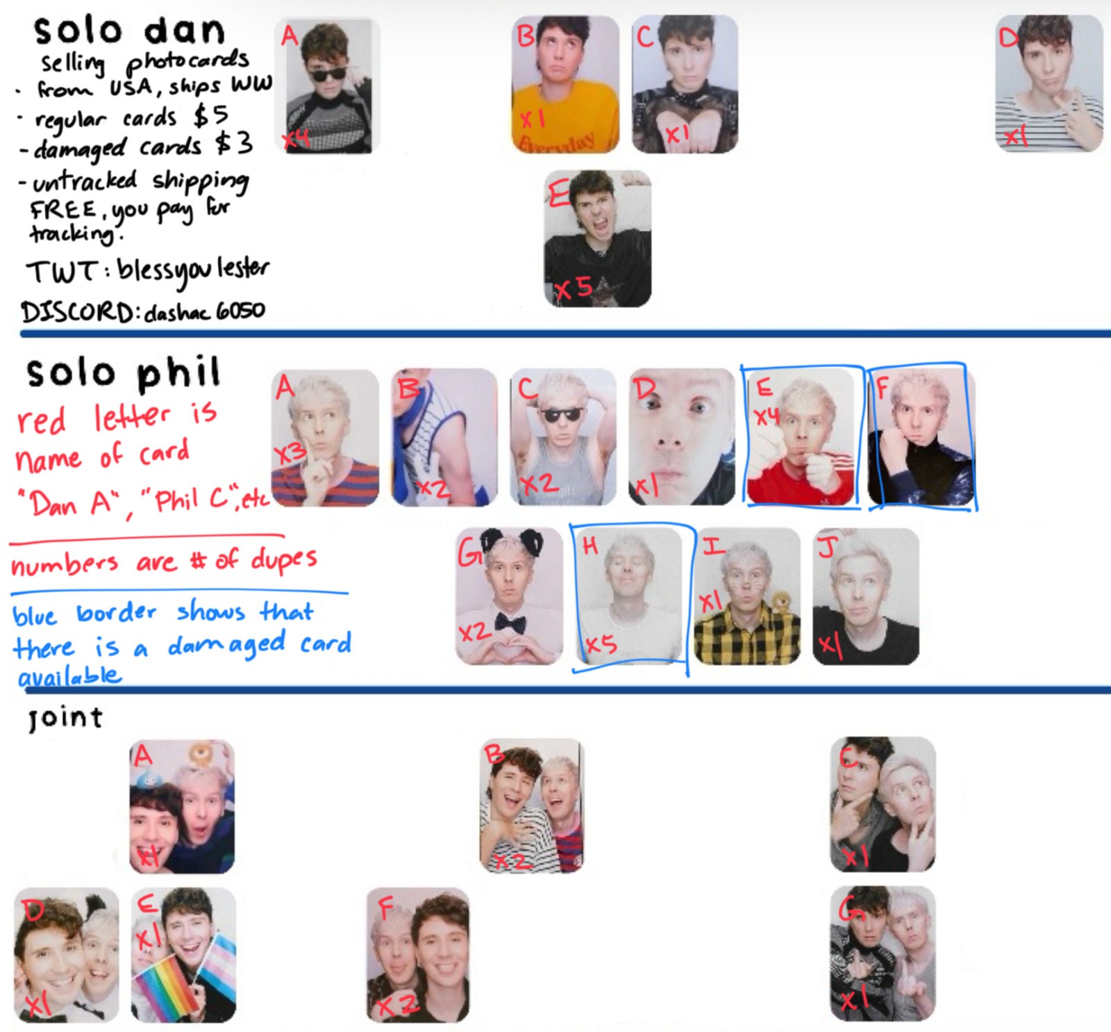 Dan and Phil Season 2 Photocards