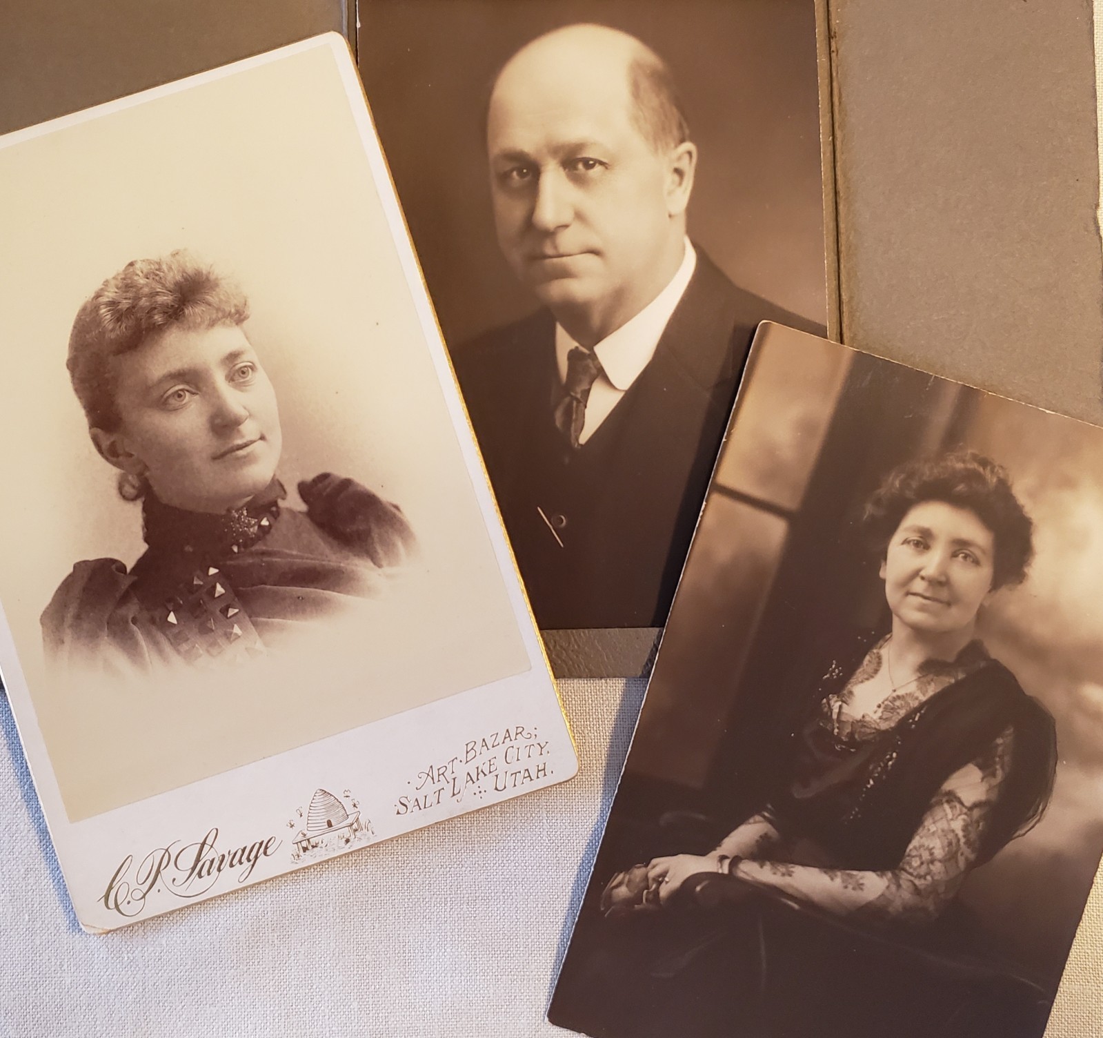 CABINET CARD & 1918 Photos of GOULD & DELORA (WILKINS) BLAKELY JR.