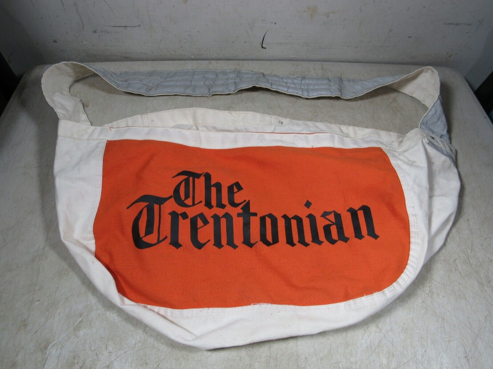 Vintage Canvas Newspaper Paper Boy Delivery Bag The Trentonian Trenton NJ 