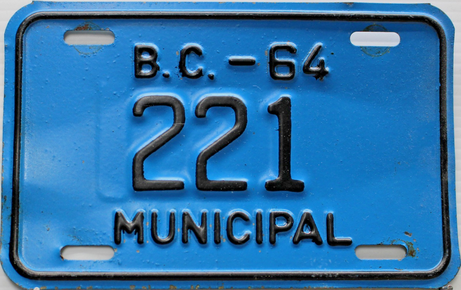 British Columbia License Plate | 1964 Municipal British Columbia License Plate | 1964 Municipal