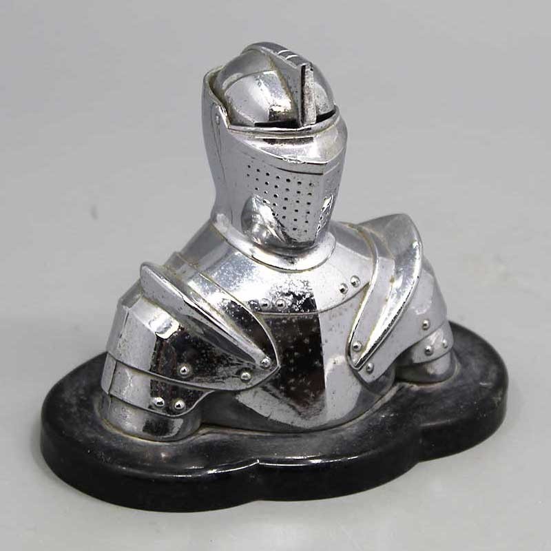 Vintage Negbaur Knight Table Lighter Chrome Finish USA Untested AY224