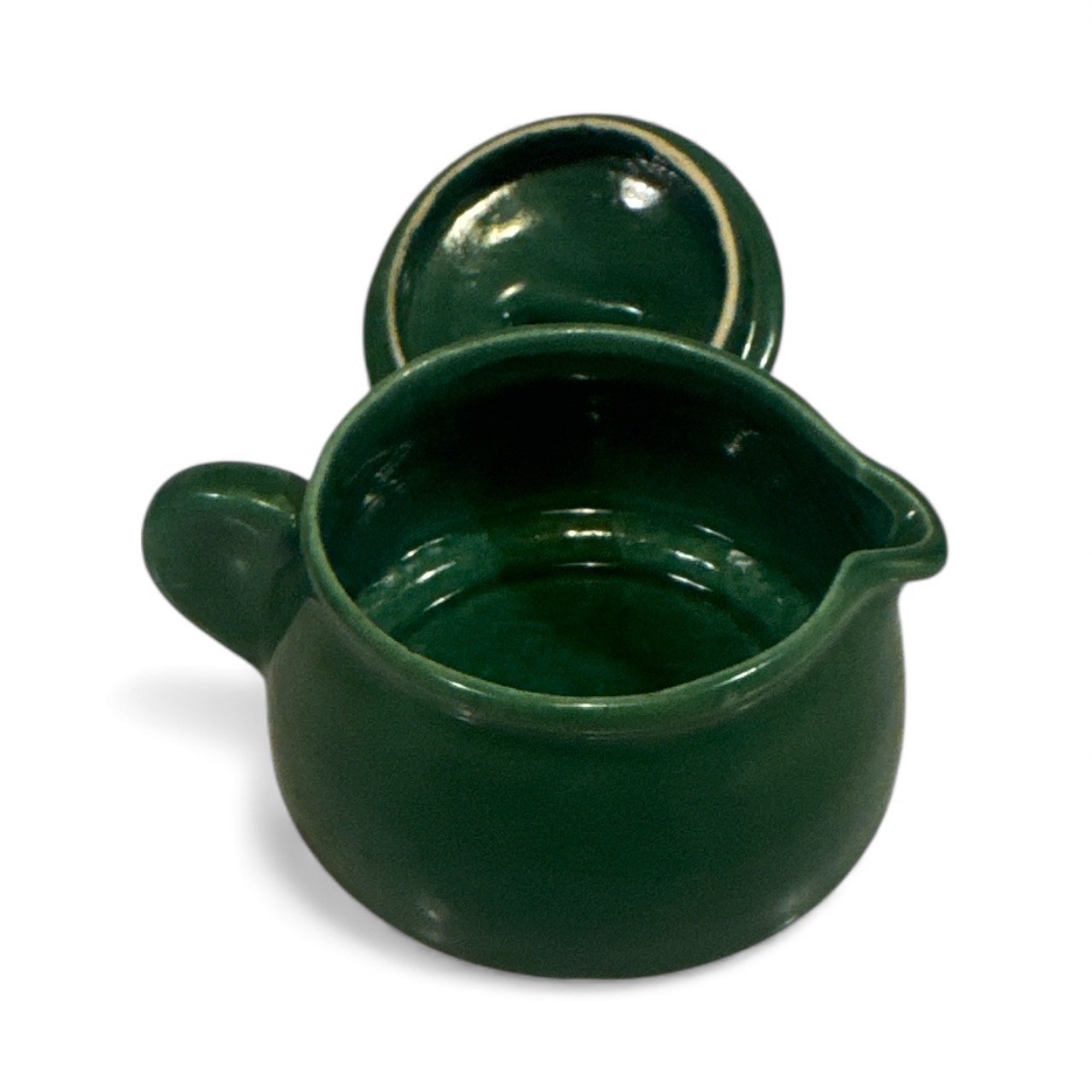 Vintage Gonder Pottery 996 Creamer Pitcher Lid Green