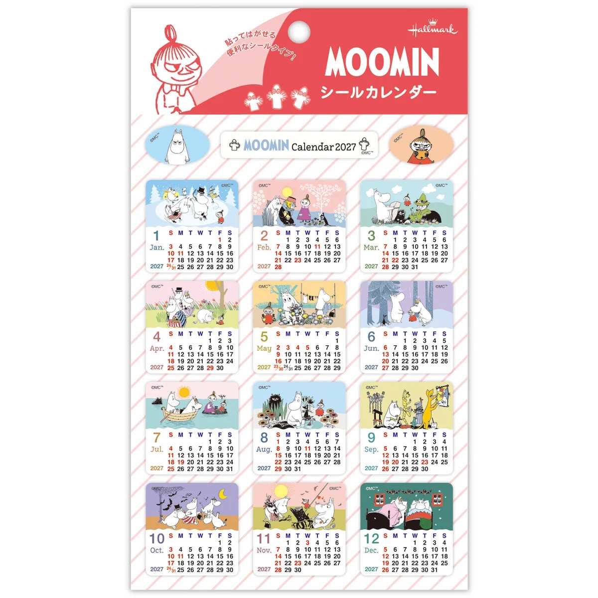 2027 Hallmark Sticker Calendar Moomin