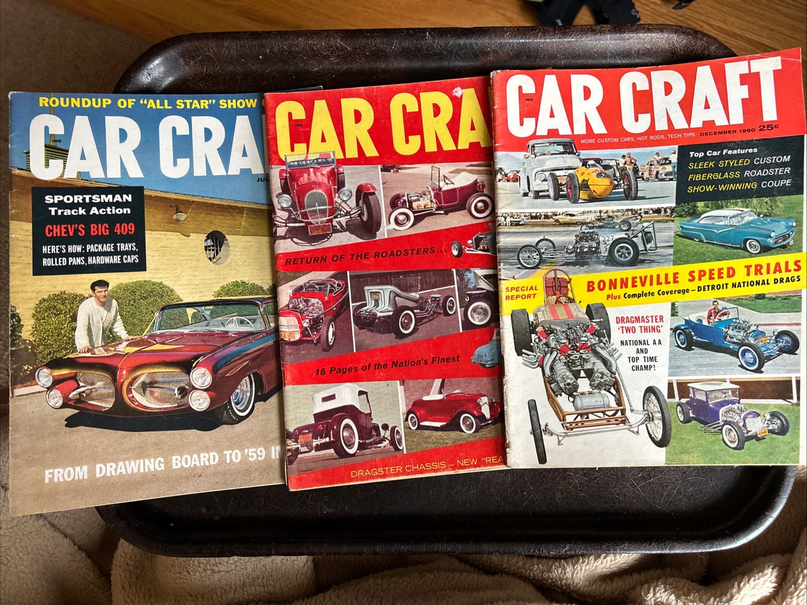Car Craft Magazines Lot of 3 December 1960, June 1960, July 1961