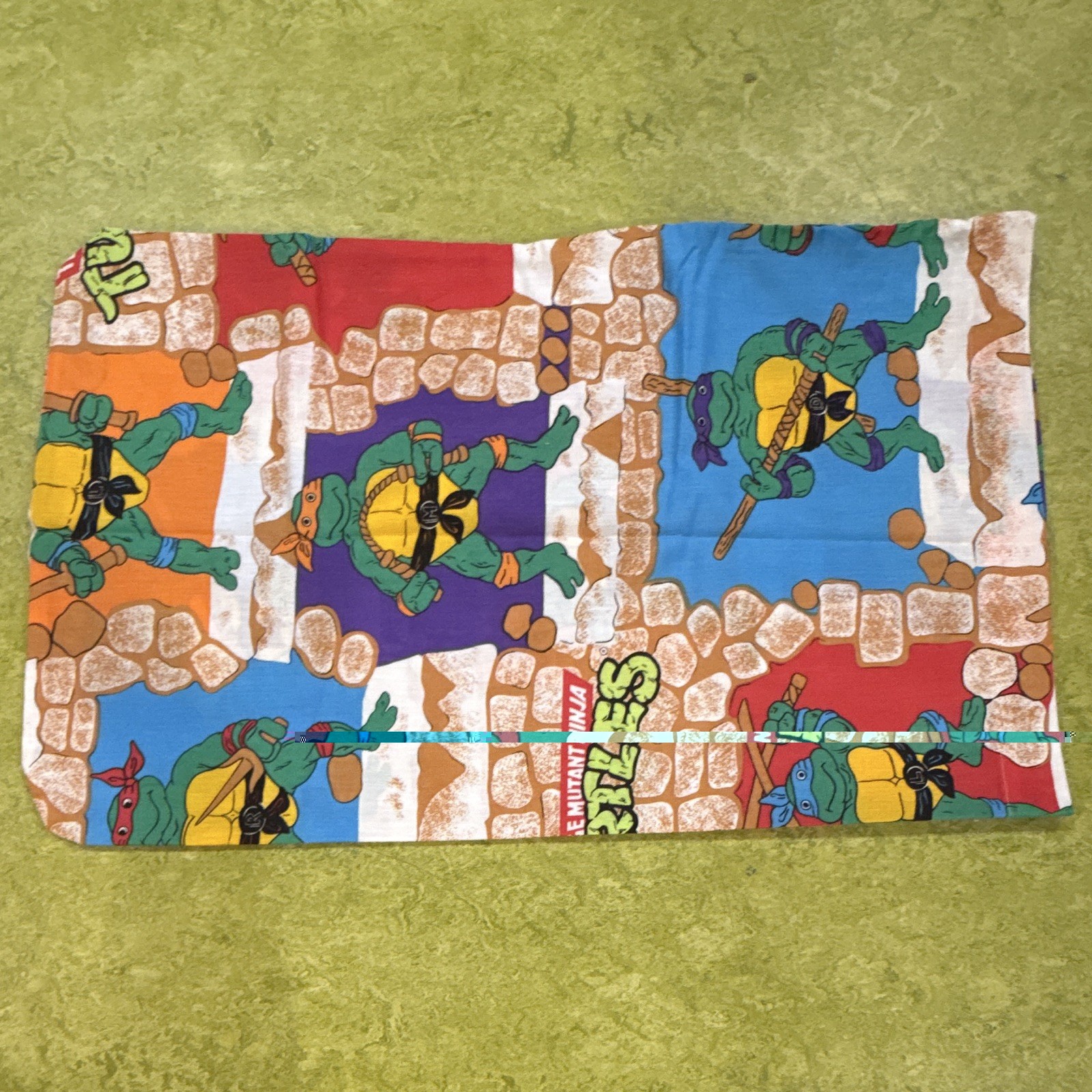 VTG 1988 TMNT Standard Cotton Pillowcase Very Good Used Condition Vibrant Clean