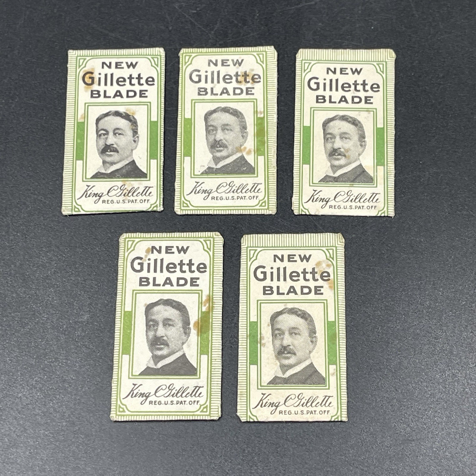 Vintage 1920s King Gillette Double Edge Safety Razor Blade USA Made  Lot of 5