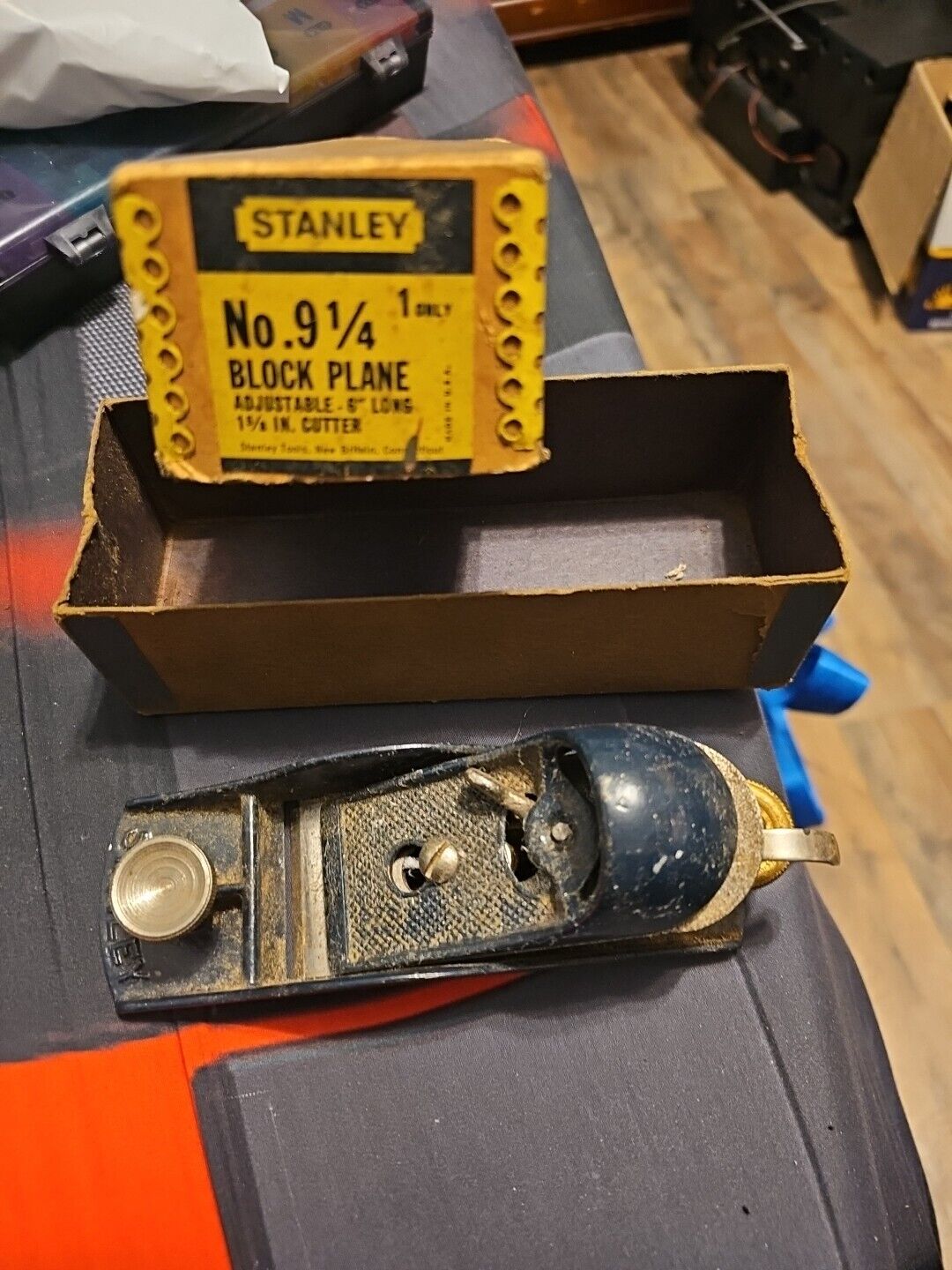 Stanley  No 9-1/4 Block Plane Original Box Looks Great Blue Amazing Pc