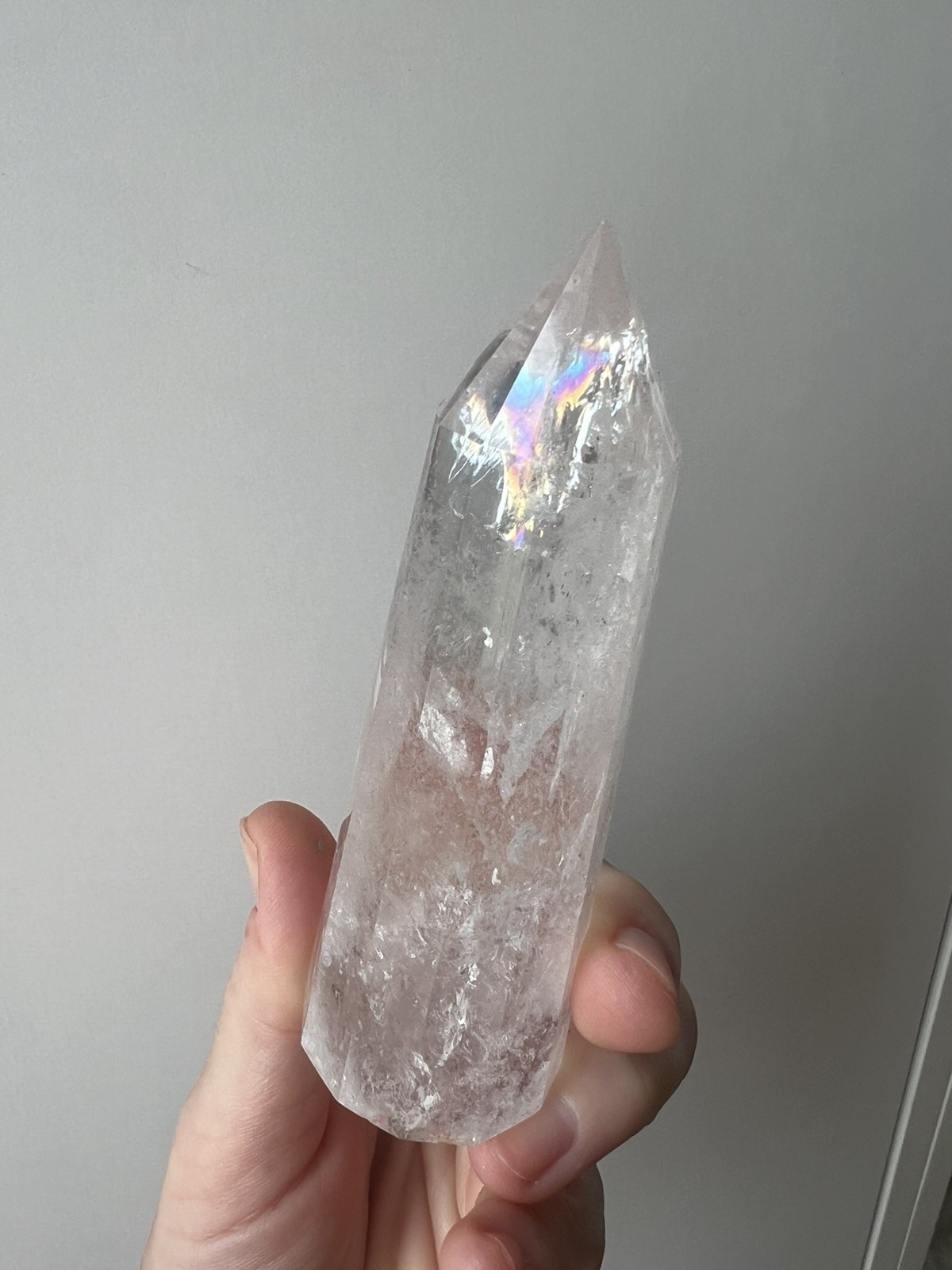 177g - 12-Facet Vogel Cut | Lemurian Quartz | 🌈Rainbow Inclusion | Tocantins
