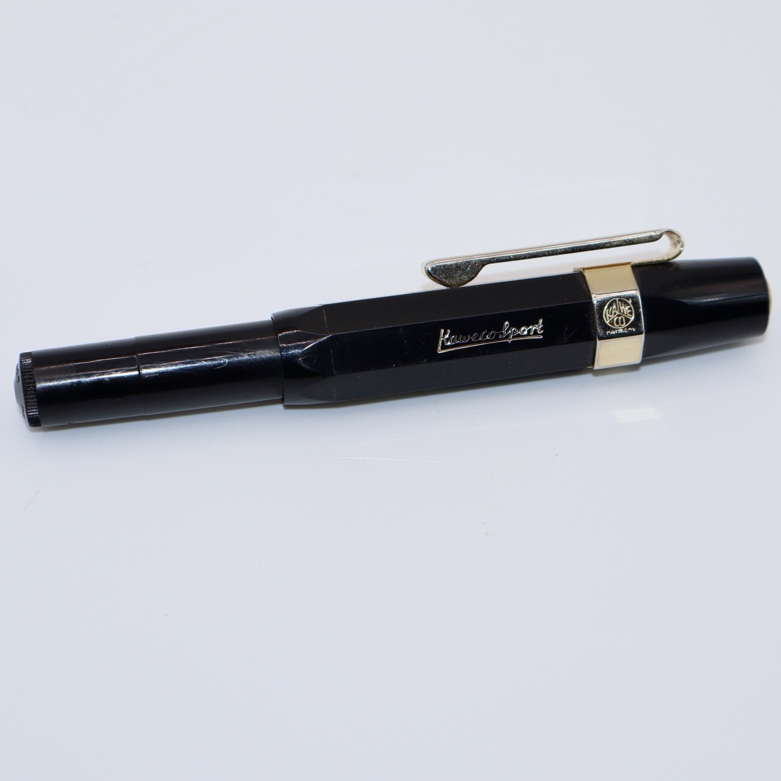 Kaweco Vintage Plastic Fountain Pen Blue Ink Fine Gold Nib, Gold Trim