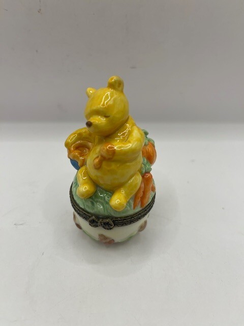 MIDWEST WINNIE THE POOH NOVEMBER GIVE THANKS HINGED P0RCELAIN BOX