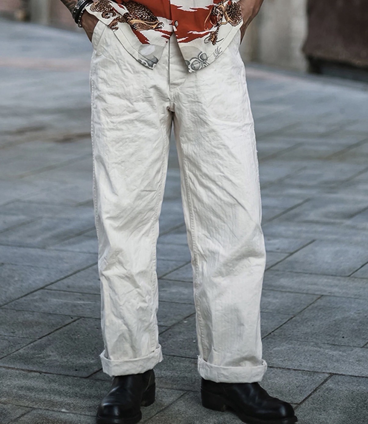 🇺🇸USA SHIP USN Herringbone Deck Pants Sz 34