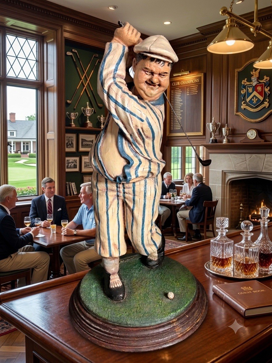 26” Laurel & Hardy Oliver Hardy Golf Statue Figurine - Larry Harmon 1999