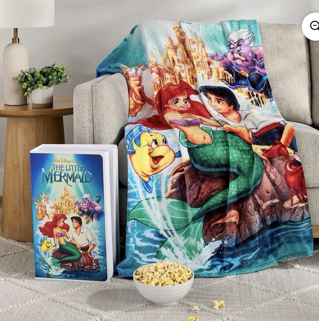 Disney The Little Mermaid Classic VHS Boxed Silk Touch Throw Blanket , 50\
