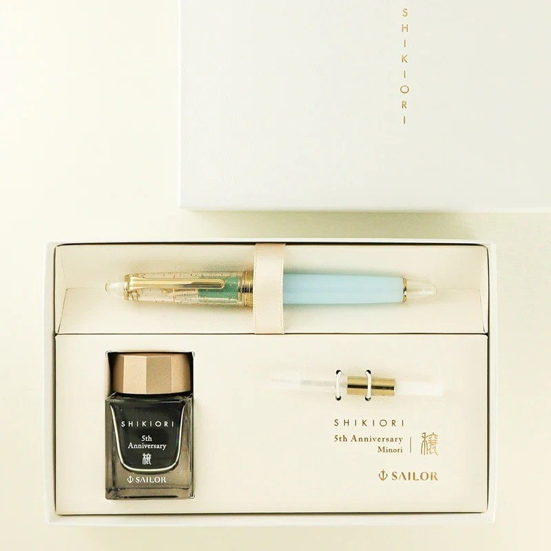 SAILOR SHIKIORI 5th Anniversary MINORI Fountain Pen and Ink Set MF