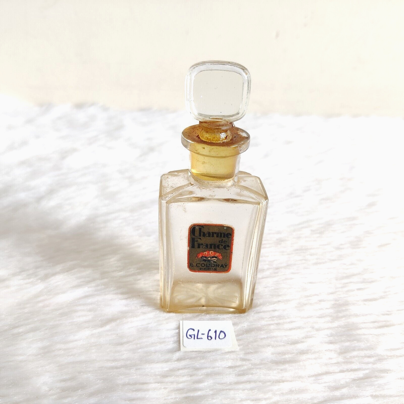 Vintage Charm de France Perfume Bottle E.Coudray France Old Collectible GL573