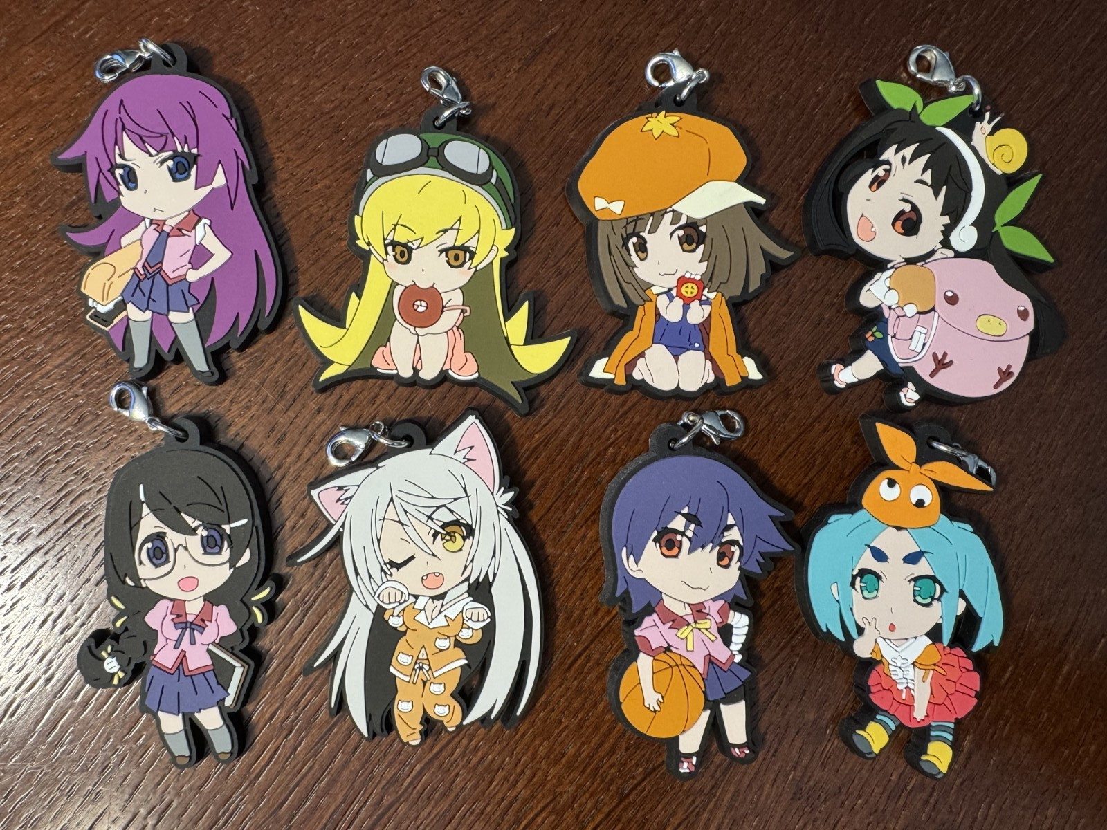 Bakemonogatari Full Set Rubber Strap Charm Key Chain Key Ring Anime Monogatari