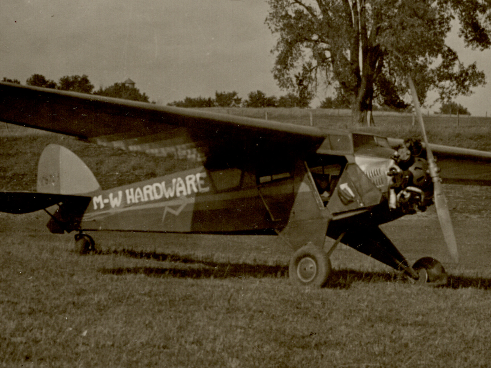 Vintage 1930s M-W Hardware Advertising Airplane Photo, Sponsor Livery 5x7 Approx