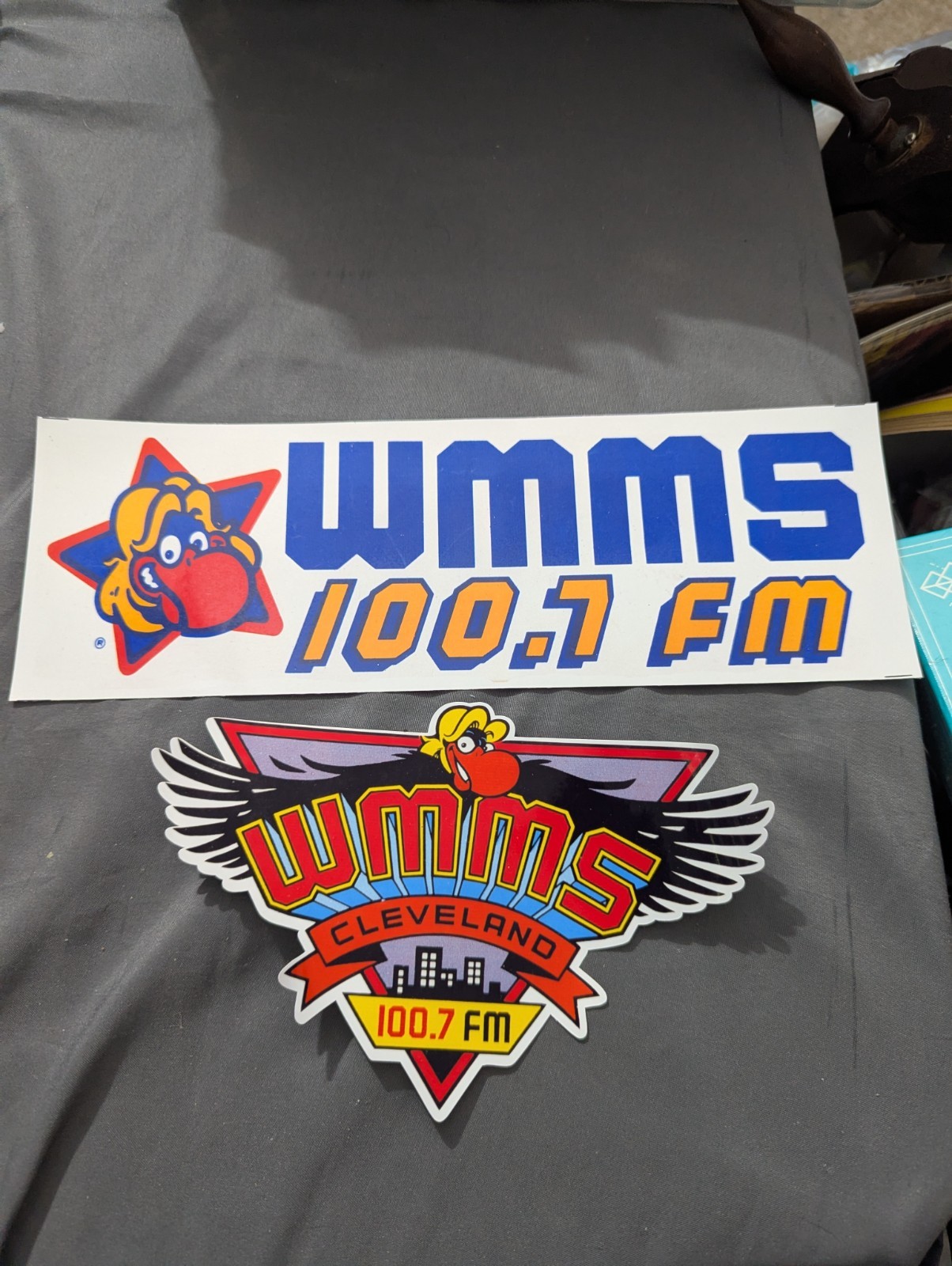 3 Vintage WMMS 100.7 FM THE BUZZARD Radio Bumper Sticker - Cleveland Ohio Unused