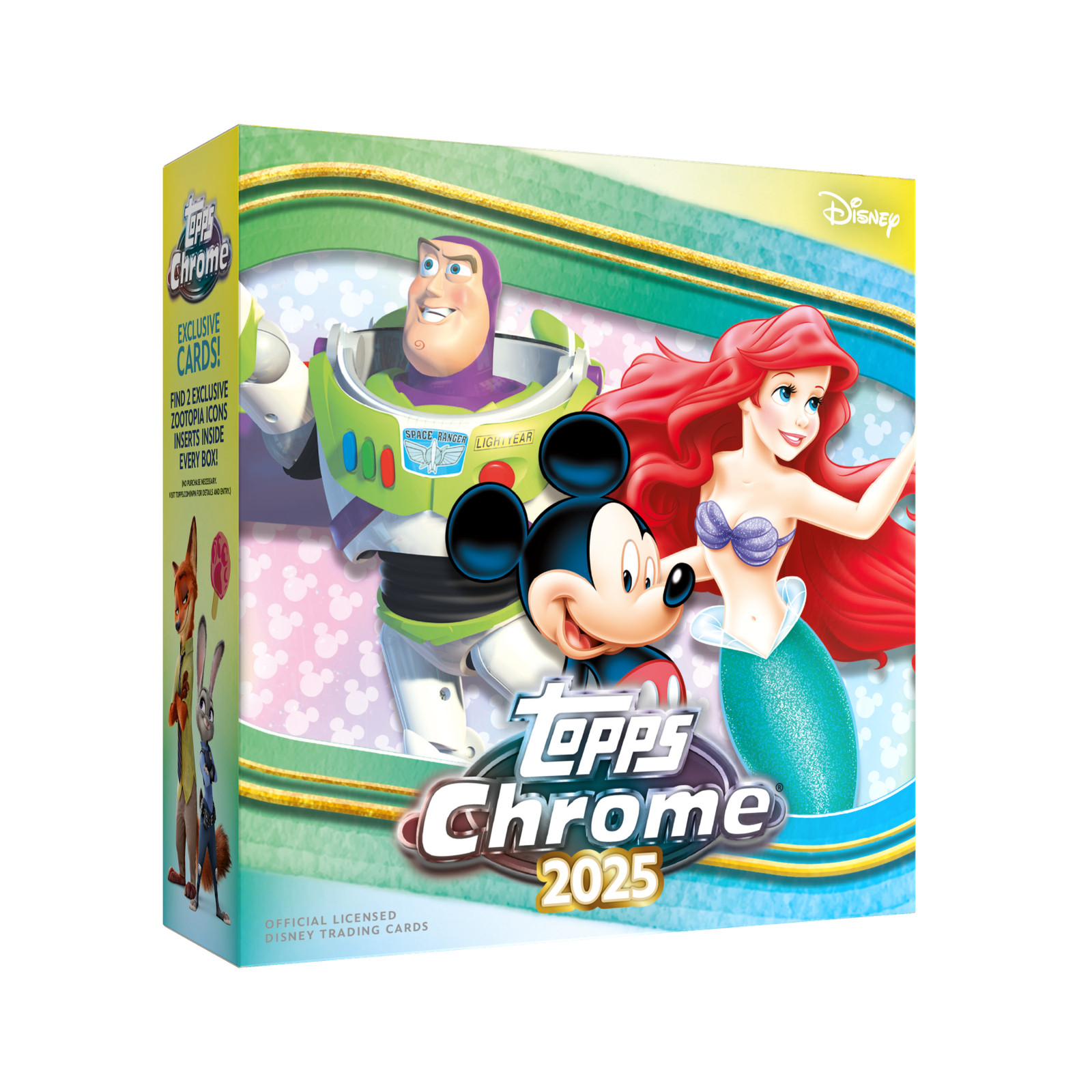 2025 TOPPS CHROME DISNEY MEGA BOX (60 Cards/2 Zootopia Inserts) Brand New QTY