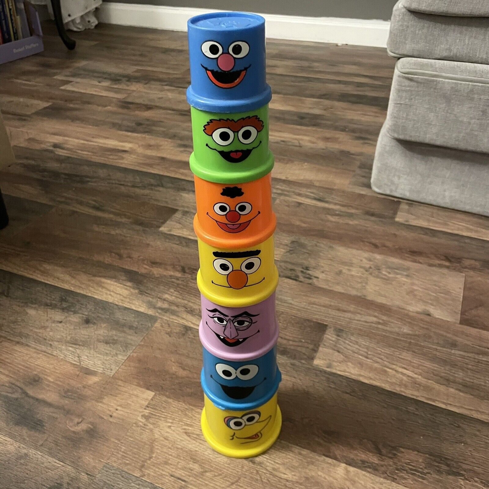 Vintage 1999 TYC Sesame Street Stacking Cups Nesting Set of 7