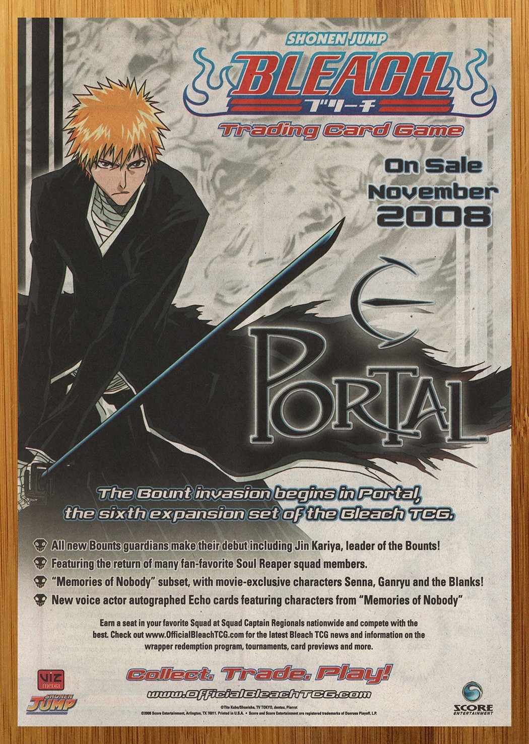 2008 Bleach TCG Portal Print Ad/Poster Official Manga Anime CCG Cards Game Art