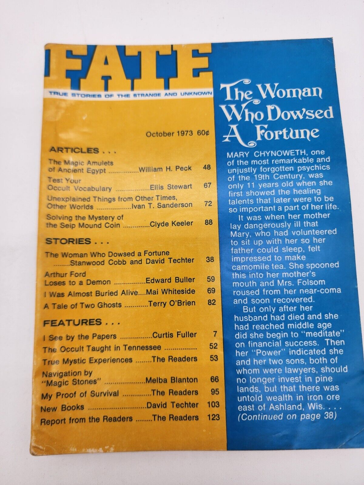 Fate Digest/Magazine Vol. 26 #10 Issue 283 October 1973