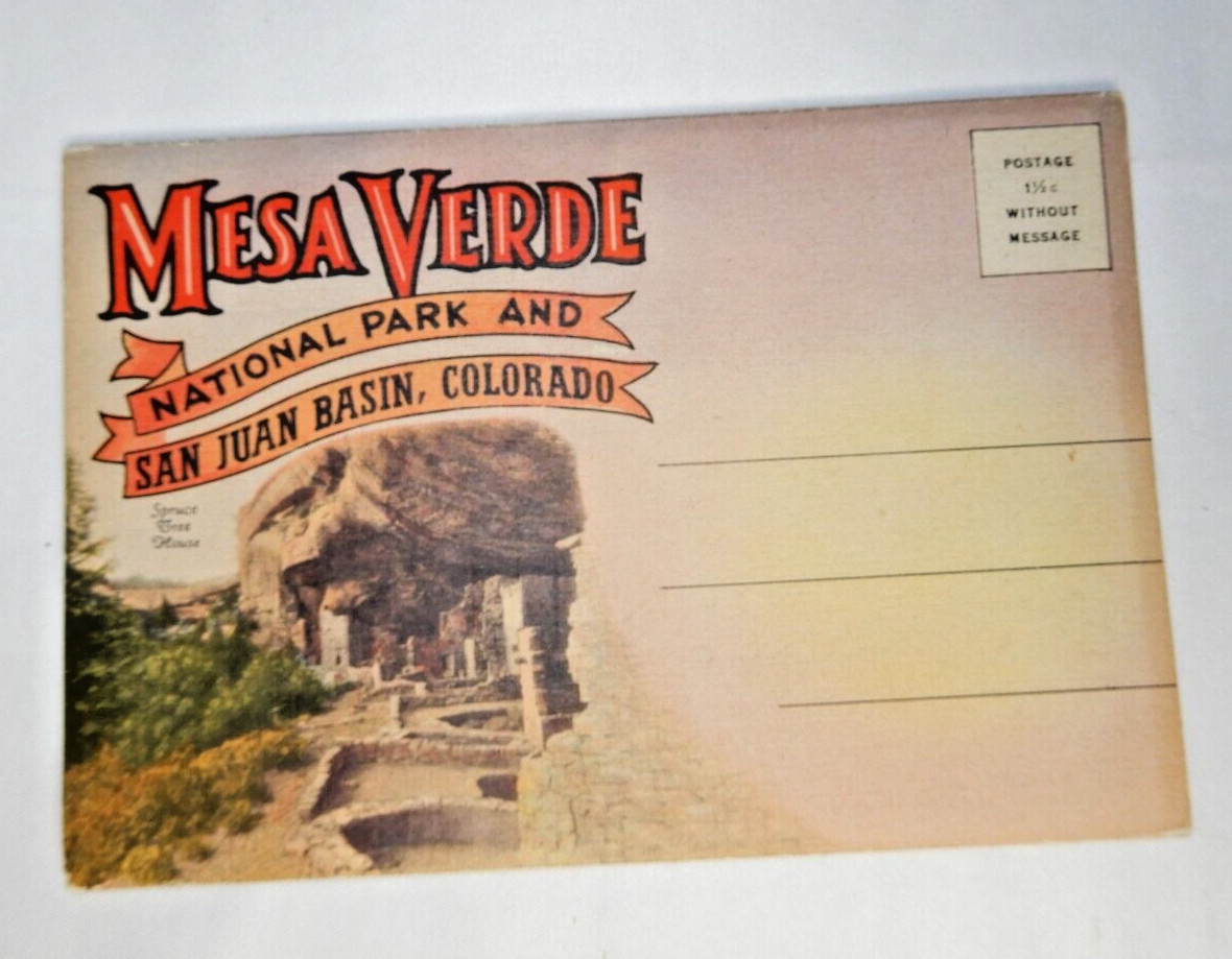 Vintage 1940's Mesa Verde 40s Postcard Souvenir View Folder