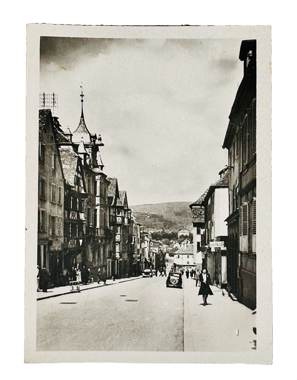 WWII Photo Saverne France Grand Rue Main Street Village Alsace Architecture