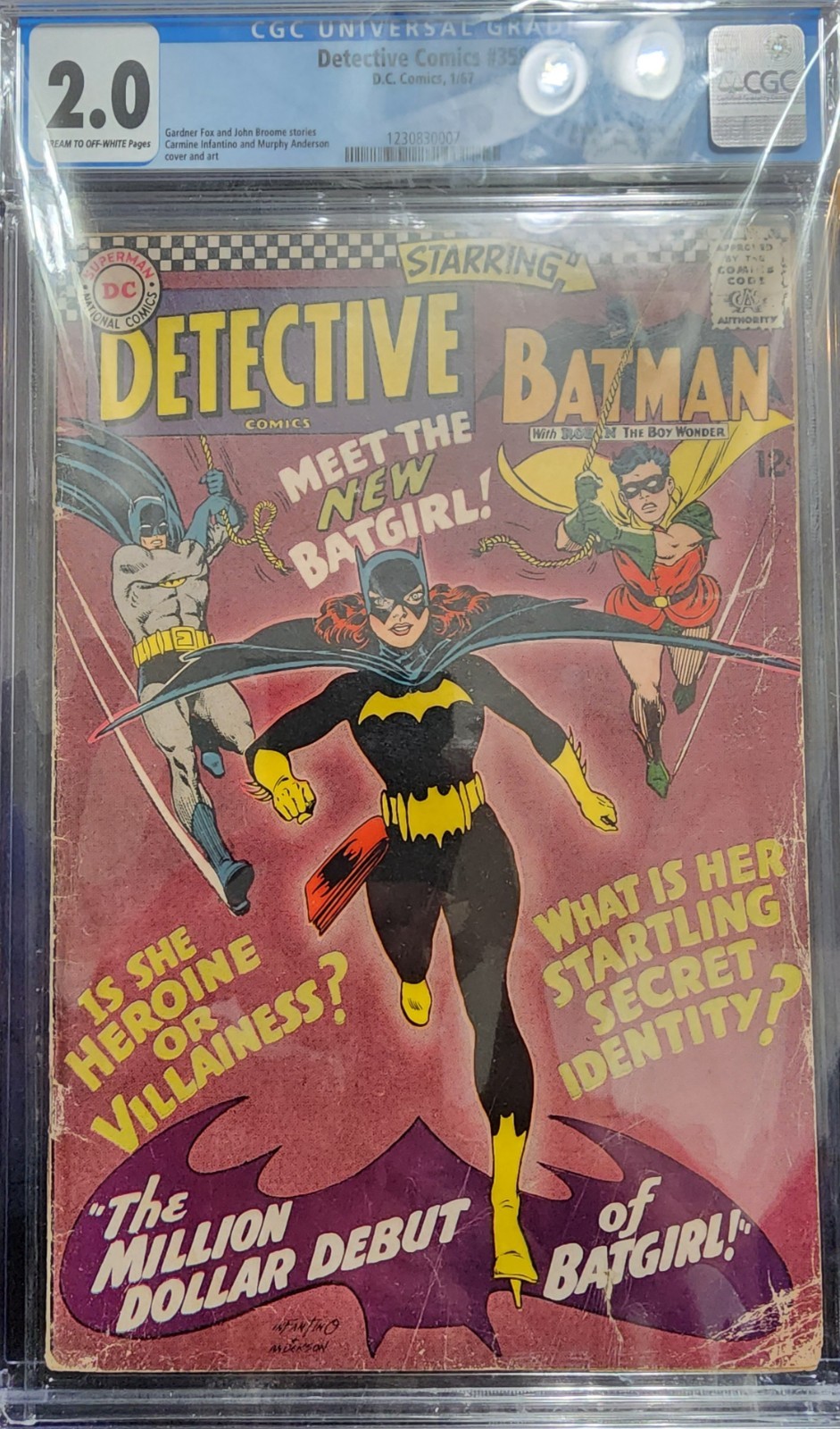DETECTIVE COMICS 359 - CGC 2.0 - Key Issue - 1st Batgirl - Displays Well