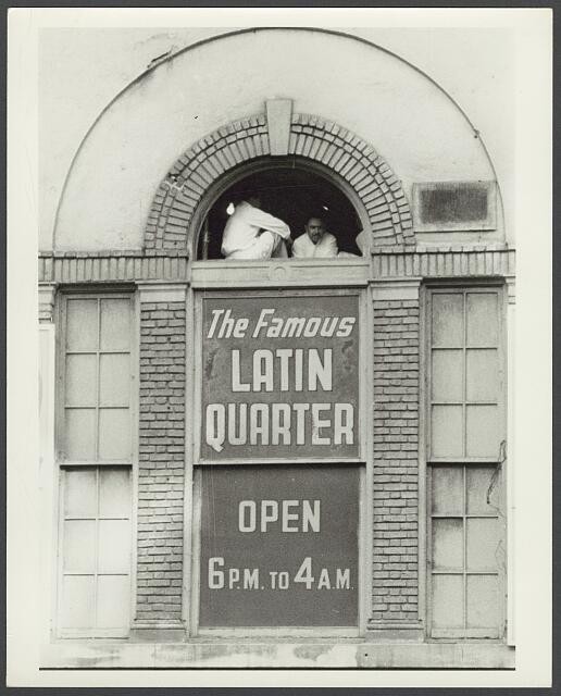 Times Square Manhattan NYC 1930s Latin Quarter Nightclub Sign Men Window