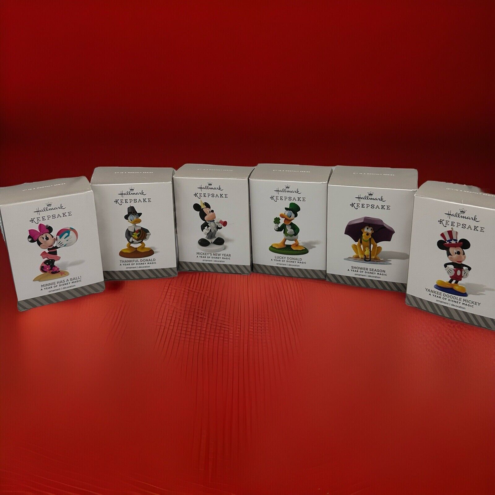 Hallmark Keepsake Ornaments Disney 12 Months Of Fun Lot Of 6 Mickey Minnie Pluto