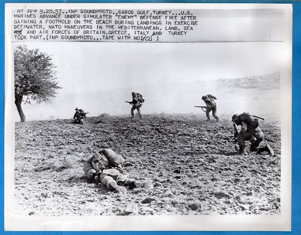 1957 USMC Marine Maneuvers at Saros Gulf Turkey Original Press Soundphoto
