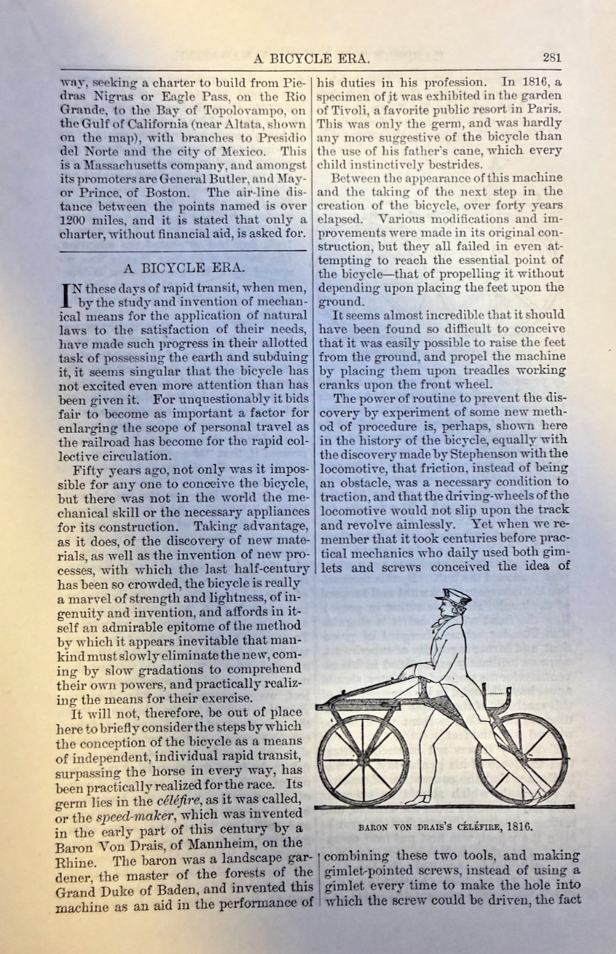 1881 Early Bicycle Baron Von Drais Celefire Lallement's Velocipede American Star