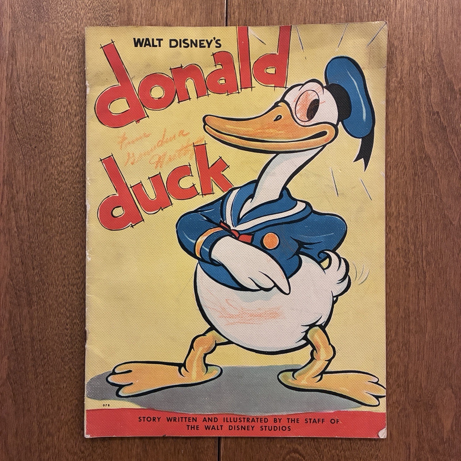 Vintage 1935 Walt Disney's Donald Duck Whitman 978 1st Edition Book Linen