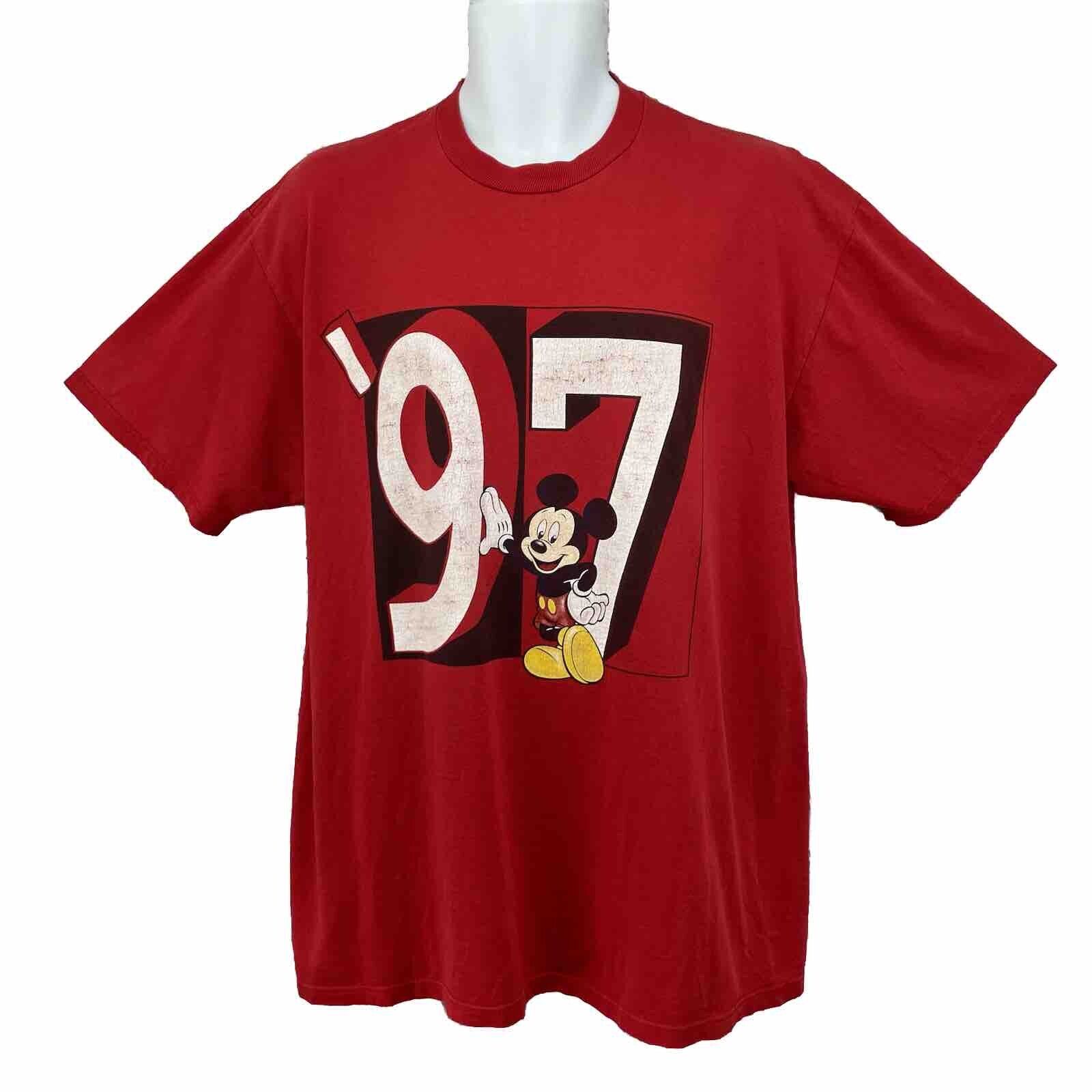 Vintage Disney World 1997 T Shirt/ Men’s (XL) Red Mickey Inc. Made In USA